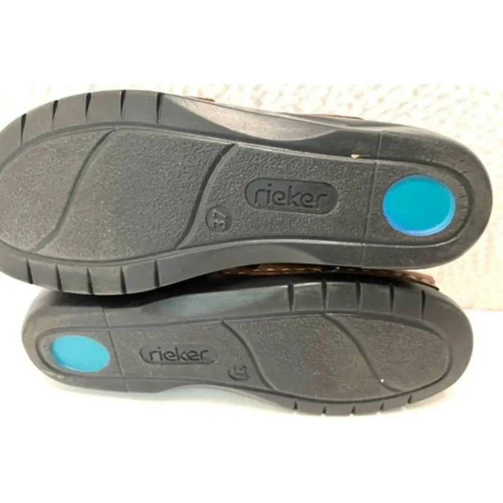 Rieker Women's Antistress Brown Leather Sandals. Size 37.